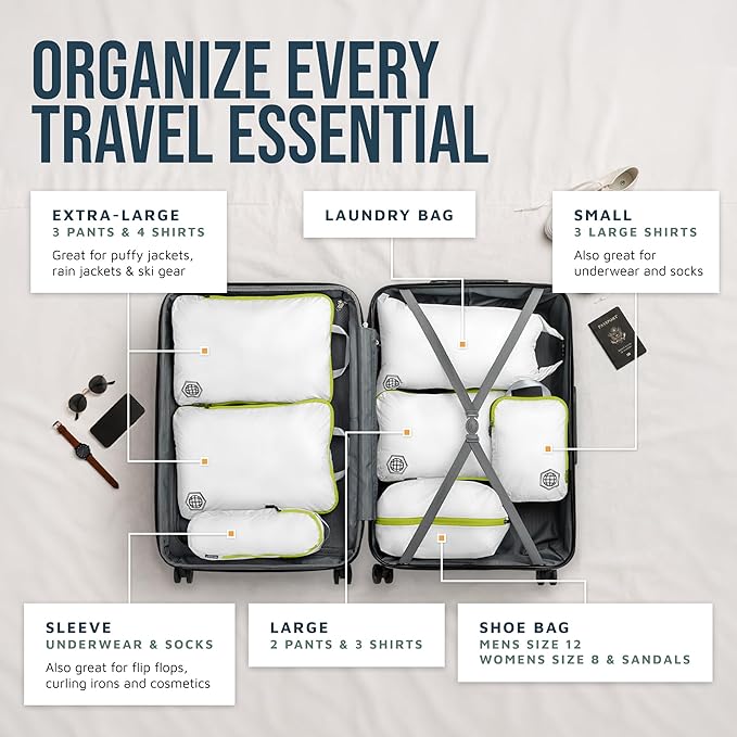 TRIPPED Travel Gear Large Compression Packing Cubes 7-Piece Set for Travel - Image 2