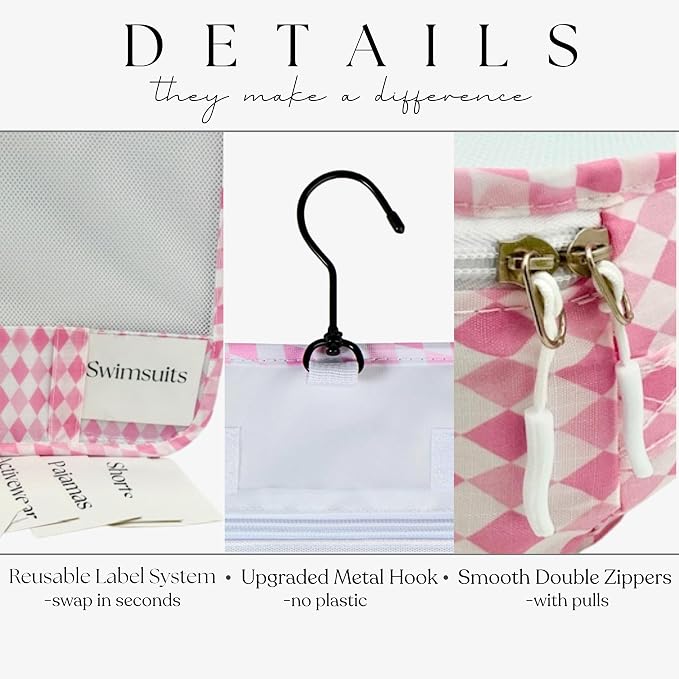Packing Cubes Set-Cute Packing Cubes for Travel, Luggage Organizer Bags for Suitcase, Perfect for Kids and Family, Floral, Neutral & Aesthetic Travel Organizer Set -Pink - Image 2