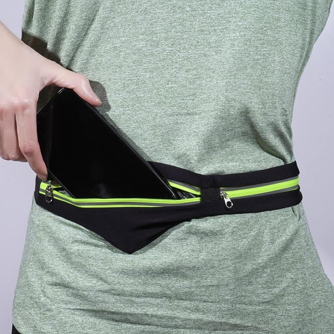 2 Pack Running Belt Fanny Packs for women and men,Belt Bag for Hiking Cycling Workout,Reflective Fanny Packs for Men Runners Belt Compatible with iPhone13,12 pro,Travelling Money Phone Holder - Image 4