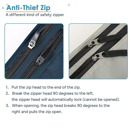 travel inspira Luggage Scale Battery-Free and RFID Blocking Travel Money Belt with Anti-Thief Zip - Slim Passport Holder - Image 7
