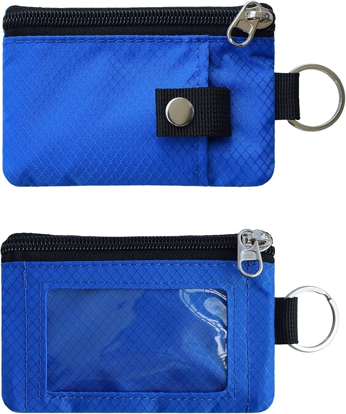 CHENSPRX Minimalist RFID Blocking Small Wallet with ID Window,WaterResistant Zip Id Case Wallet with Lanyard Keychain for Cards,Cash,Travel,Women,Men - Image 3