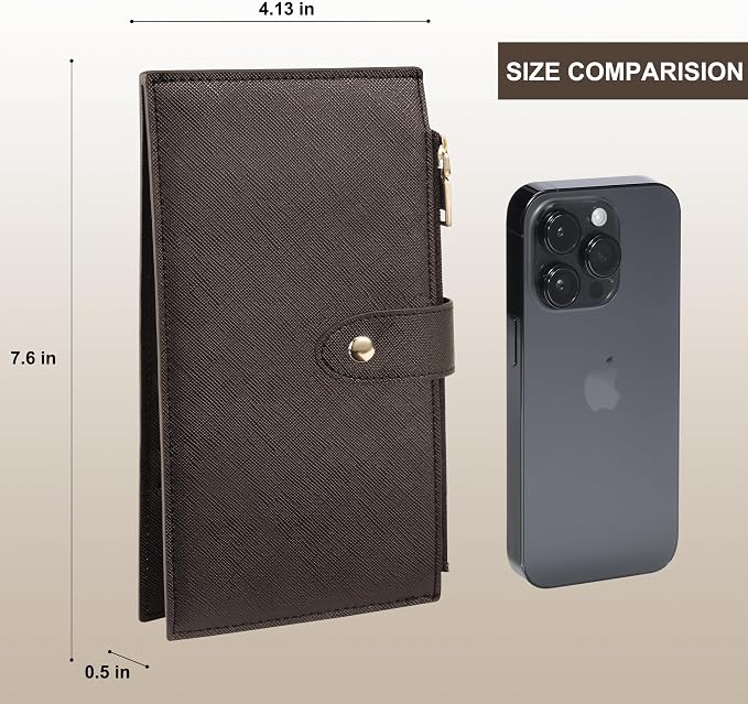 Travelambo RFID Wallet Women Large Size Bifold Multi Card Wallet Case with Zipper Pocke Credit Card Holder for Women - Image 3