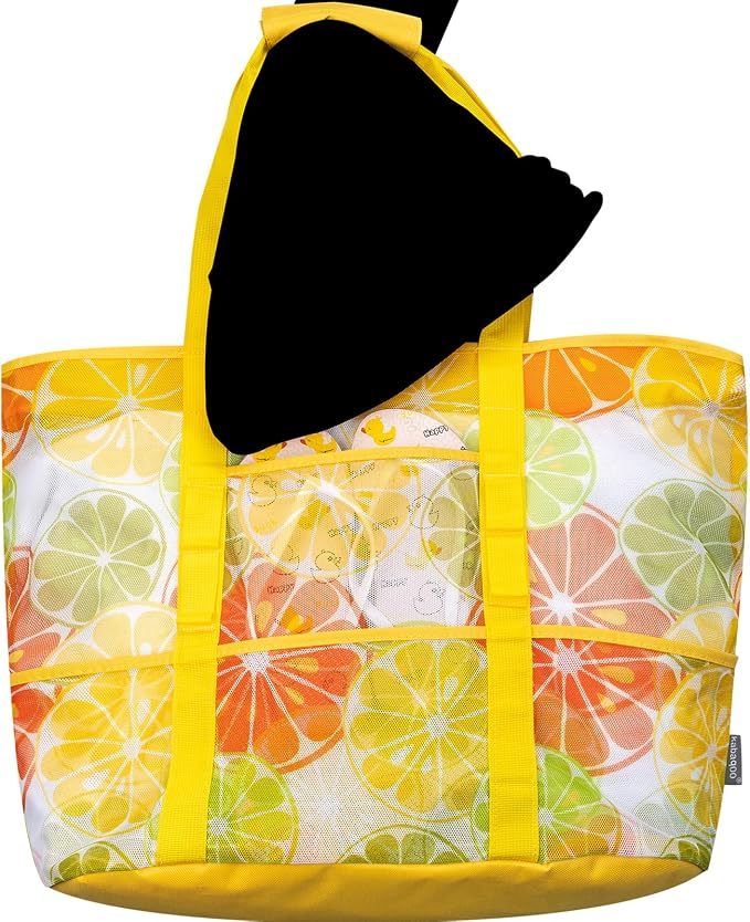 KABAQOO Mesh Beach Bag, Extra Large Beach Bags with 9 Pockets & Zipper Waterproof Lightweight Beach Tote for Beach/Pool Trip - Image 6
