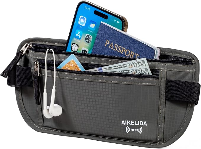 RFID Blocking Passport Holder - Money Belt & Travel Wallet, Travel Belt Bag Fanny Pack for Women Men - Image 3