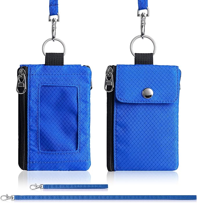 Artpaxy Minimalist Wallet For Mens Womens, Keychain RFID Blocking Zipper Small Wallet with ID Window 2 Lanyards,Water Resistant Travel Cash Card Coin Case Boys Girls - Image 7