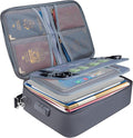 BALEINE Fireproof Document Box with Lock, Portable Fireproof Document Bag Waterproof Fire Proof File Boxes for Documents, File Organizer Box for Important Paperwork (Gray, 15''x11''x4'') by BALEINE