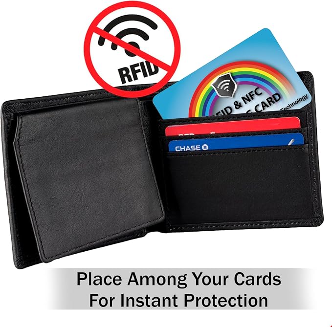 SaiTech IT 2 Pack RFID Blocking Card for Credit Debit ID Card, Rainbow Blue | Slim Anti-Theft Contactless NFC RFID Blocker Protector, Easily Fit into Wallet and Purse, for Men & Women - Image 7