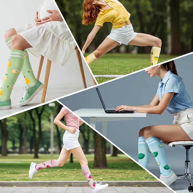 fenglaoda Compression Socks for Women Men Support Circulation 6 Pairs Socks For Nurse, Travel, Flight - Image 6