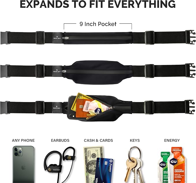 No-Bounce Slim & Secure Running Belt, Fits ALL Phones, Keys, Cards, Gels | Comfortable for Long Runs, Running Waist Pack for Men, Slim Running Belt Fanny, Comfortable for Long Runs, Adjustable Sizing - Image 6
