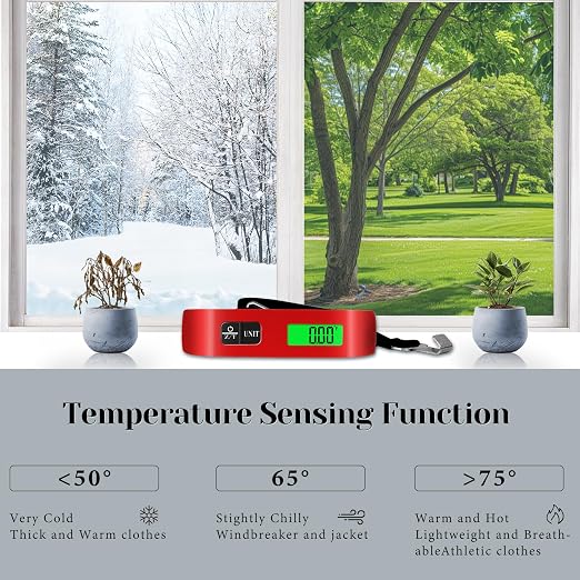 Luggage Scale, Portable Luggage Weight Scale 110lb/50kg with LED Display, Luggage Scale Travel Digital for Weighing Luggage, Backpacks, Fruits and Pets (Red) - Image 7