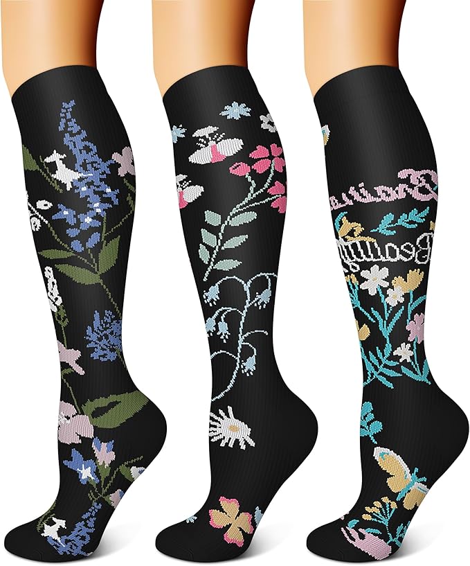 FEYHAY Copper Compression Socks (3 Pairs) 15-20 mmHg Circulation is Best Athletic & Daily for Men & Women, Running, Climbing by FEYHAY