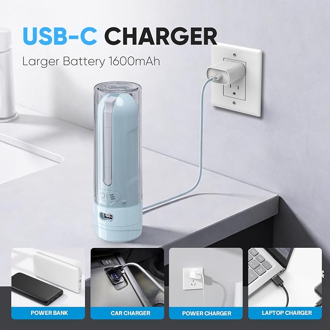 Portable Bidet for Travel | Bathroom - Rechargeable Electric Bidet Sprayer with 3 Pressure | Waterproof for Ultimate Personal Hygiene Cleaning at Home Office and Camping (Blue) - Image 9