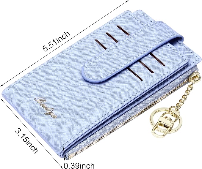 Badiya Slim Women Wallet RFID Blocking Bifold Compact 9 Card Slots Holder Wallets Soft Leather with Zipper Coin Pocket 2 ID Window - Image 3