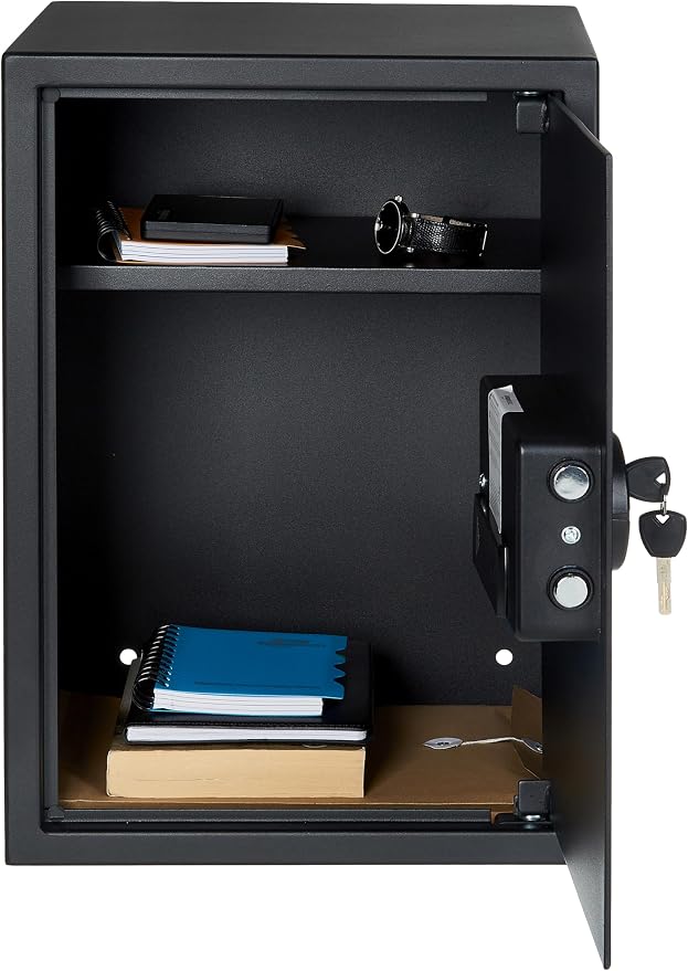 Amazon Basics Steel Home Security Safe Box with Electronic Keypad Lock for Documents, Jewelry, Valuables, 1.8 Cubic Feet, Black, 13.8"W x 13"D x 19.7"H - Image 7