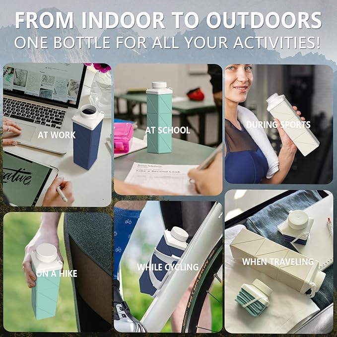 Collapsible Water Bottles, 24 oz (720 ml), Portable Travel Water Bottle | Leakproof & Reusable, Lightweight Foldable Water Bottle for Traveling, Hiking, Gym, Office, School, Sports & Outdoor, 3 Pack - Image 5