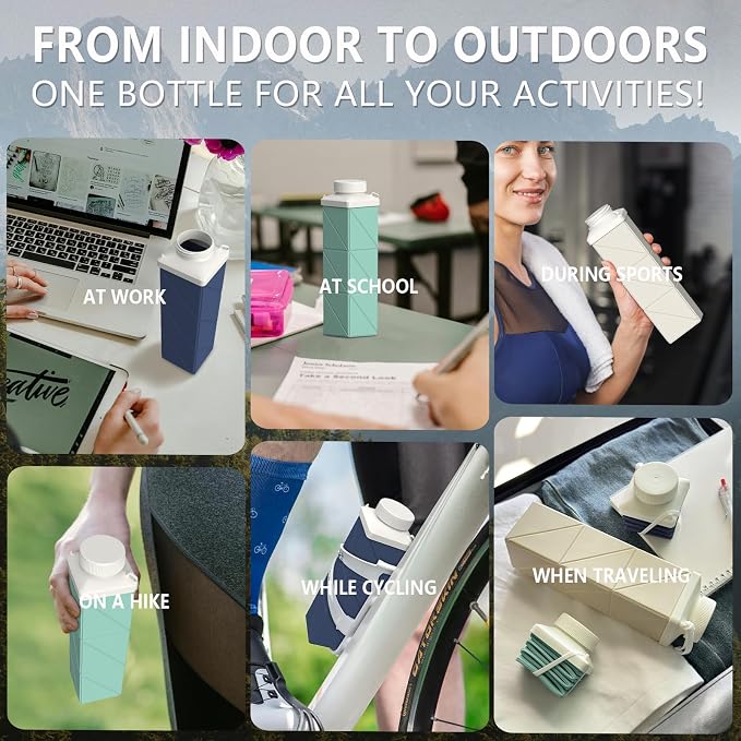 Collapsible Water Bottles, 24 oz (720 ml), Portable Travel Water Bottle | Leakproof & Reusable, Lightweight Foldable Water Bottle for Traveling, Hiking, Gym, School, Sports & Outdoor, 1 Pack (Gray) - Image 5