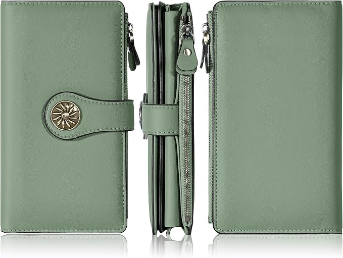 Travelambo Women's Wallet RFID Blocking Trifold Clutch Large Capacity Credit Card Holder Travel Purse - Image 6