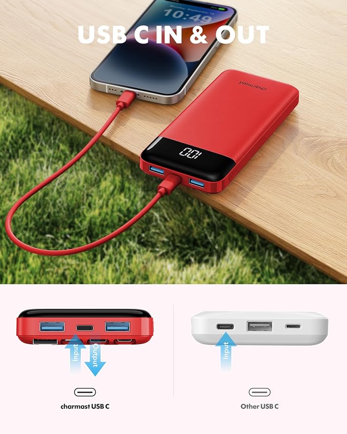 charmast Portable Charger with Built-in Cables X 4, Portable Phone Charger | 10000mAh USB C Battery Pack for All Phones Tablets,Cables Reinforced,Charge 6 Devices at Once,for Women Teens Students - Image 8