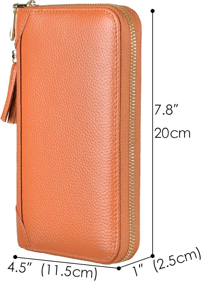 Easyoulife Credit Card Holder Wallet Womens Zipper Leather Case Purse RFID Blocking - Image 5