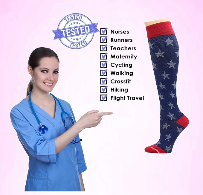 Dr. Motion 3 Pairs Therapeutic Graduated Compression Women's Knee-hi Socks - Image 6