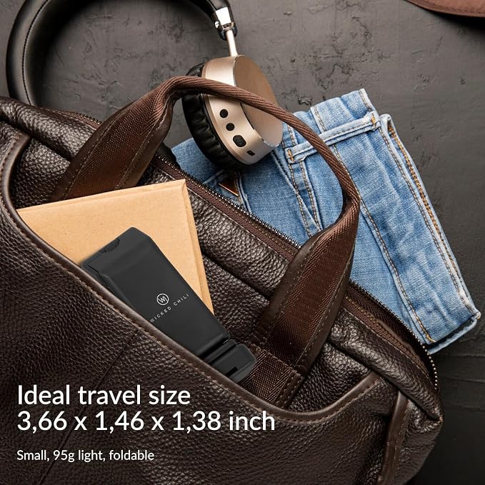 Wicked Chili 1x Airplane Phone Holder | Foldable 360° Rotation Mount | Compact: Small pack size only 3.66 x 1.46 x 1.37 inches. Ideal for Tiktok, Youtube, Instagram, Face Time, Movies or in office - Image 3