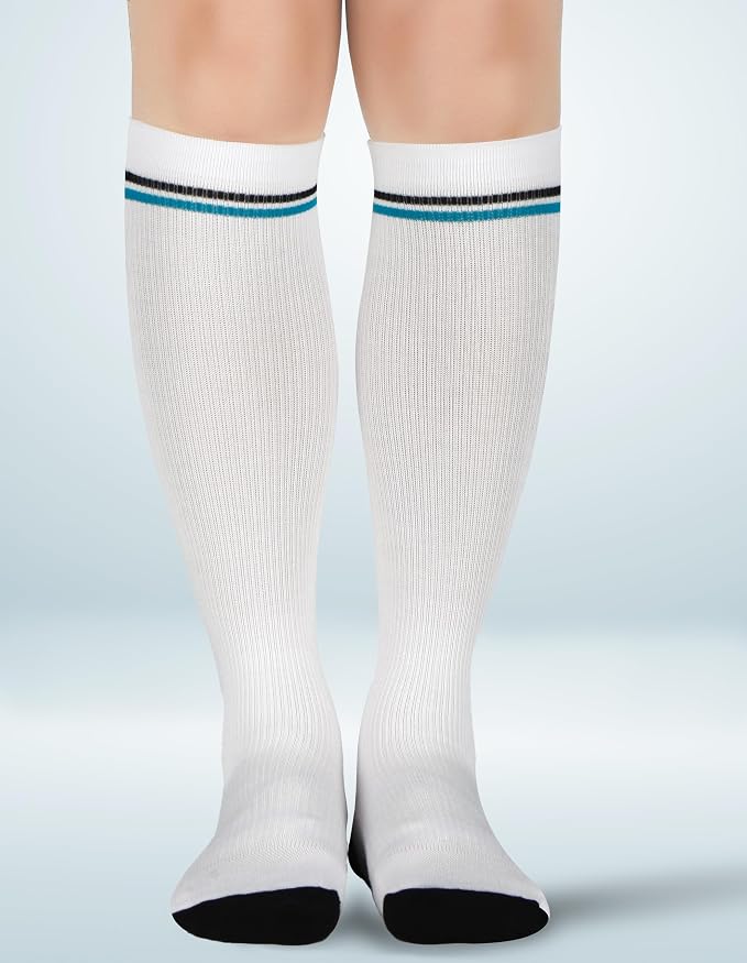 +MD 3 Pairs Bamboo Viscose Compression Socks for Women Men 15-20mmHg Knee High Support Stockings for Pregnancy Nurse Travel - Image 6