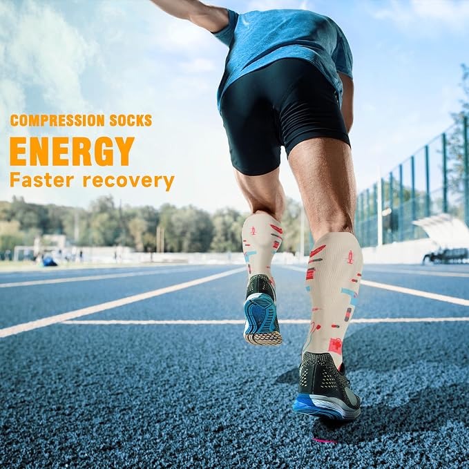 cerpite Compression Socks for Women & Men 6 Pairs Knee High Compression Socks 20-30 mmhg Best for Running,Nurse,Travel - Image 7