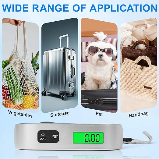 Luggage Scale, 110lb Luggage Weight Scale for Travel,Backlit LCD | 4-Unit Switching, Non-Slip, Travel Essentials for Luggage Backpacks Packages, Battery Included, High Accuracy - Image 7