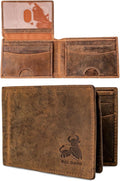 BULL GUARD Expedition Series Bifold Leather Wallet for Men RFID Blocking, Top Grain Cowhide, Flip-Up ID Window, Compact & Durable Everyday Carry Wallet for Travel, Work & Outdoors, Ready to Gift by BullGuard