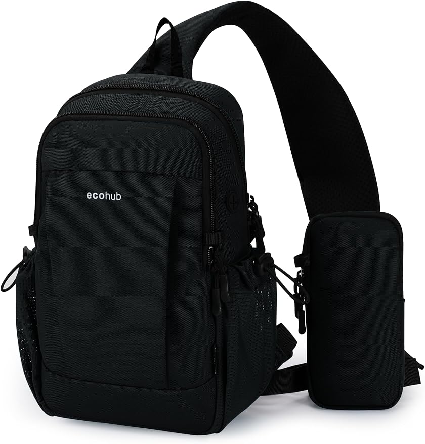 ECOHUB Anti-Theft Crossbody Bag Men Women RFID Blocking Lightweight Sling Backpack Water Resistant for Travel Hiking Outdoor by ECOHUB