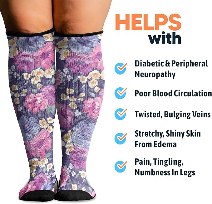 Viasox Compression Socks for Women and Men, Knee High Socks 12-15 mmhg Circulation Support for Flight, Travel, Daily - Image 3