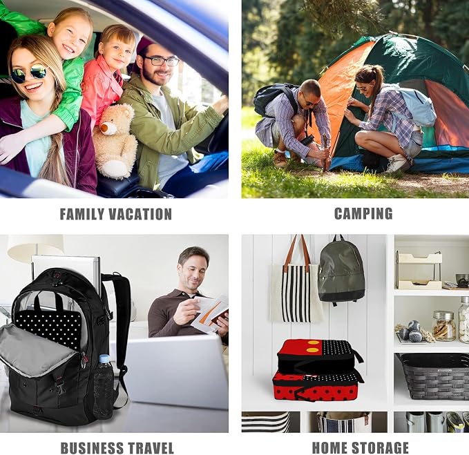 6 Set Travel Packing Cubes for Kids, Cute Compression Bags for Storage Packing with Shoe Bags for Packing In Suitcase, Space Saving Packing Organizers for Luggage Trip and Family Vacation - Image 8