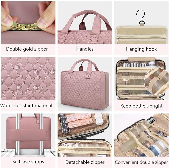 Detachable Travel Toiletry Bag for Women - Large Toiletry Bags for Traveling Women - Hanging Makeup Cosmetic Bag, Organizer for Travel Accessories Cruise Essential - Travel Size Toiletries - Image 6