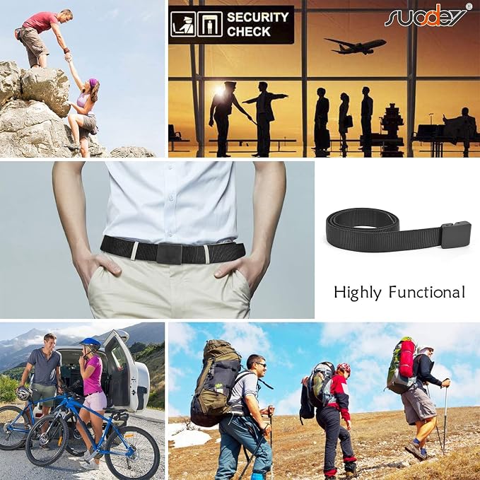 SUOSDEY Travel Money Belt, Nylon Hidden Money Pocket Belt with Plastic Buckle - Image 7