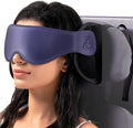 Travel Pillow, Airplane Neck Pillow with 3D Eye Mask for Sleeping | Round Edge Plane Head Strap 360°Headrest Support for Long Flight, Stop Bobblehead, Travel Essential for Car Road Trip Purple by Bonairest