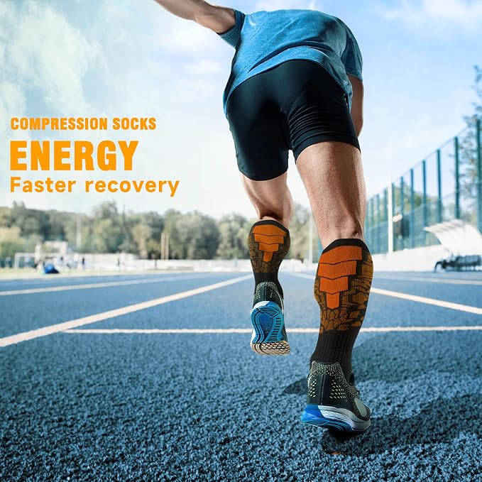 cerpite Compression Socks for Women & Men 6 Pairs Knee High Compression Socks 20-30 mmhg Best for Running,Nurse,Travel - Image 6