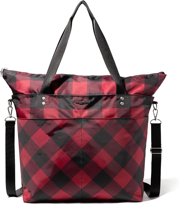 Baggallini Carryall Tote - Lightweight Nylon Zipper Top Weekender Travel Beach Bag w/Luggage Sleeve - Image 14
