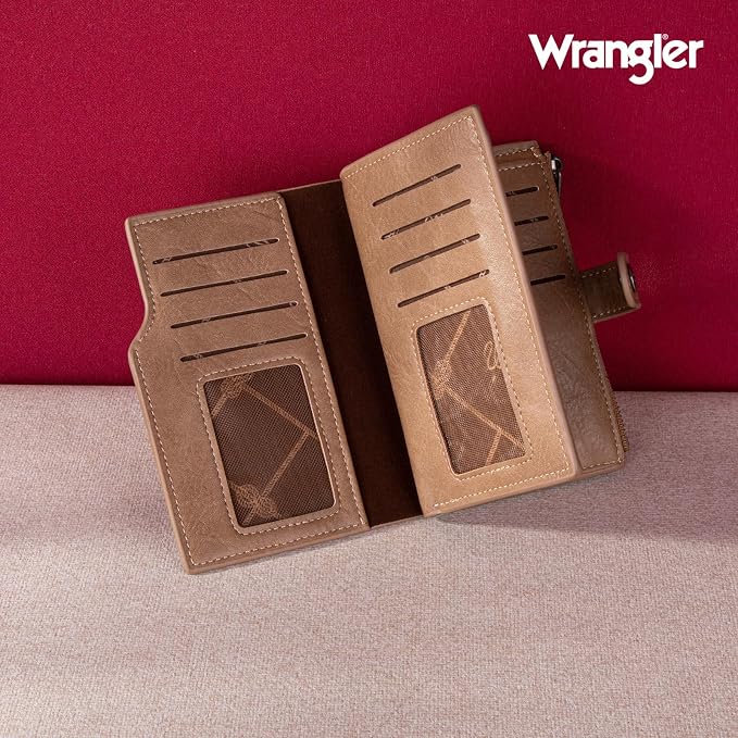 Wrangler Wallet for Women Bifold Card Holder with Zipper and ID Window - Image 2