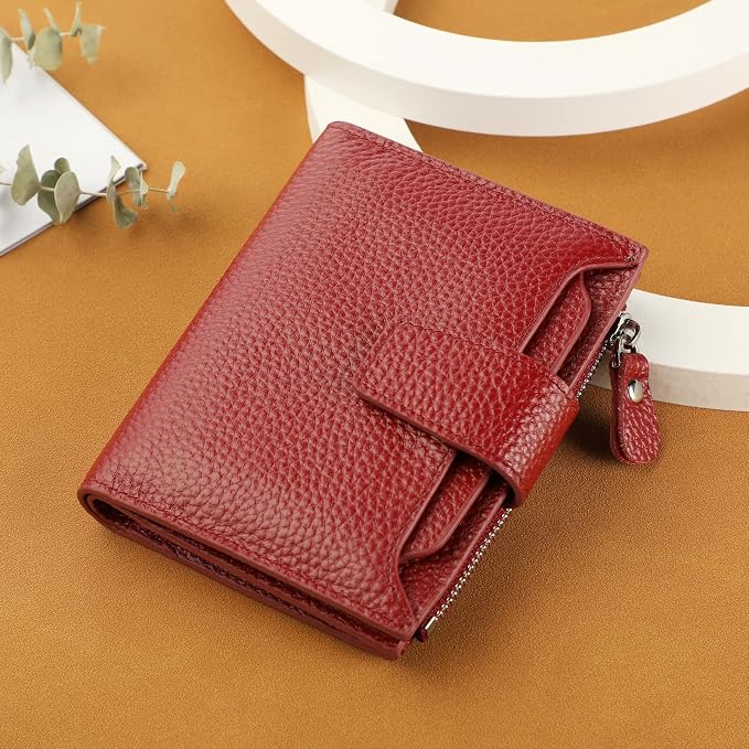 Small Compact Women Wallet RFID Blocking Genuine Leather Bifold Purse with ID Windows - Image 6