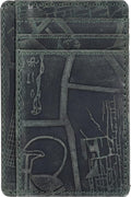 Leather RFID Blocking Slim Minimalist Wallet Front Pocket Card Holder by OakLeathers