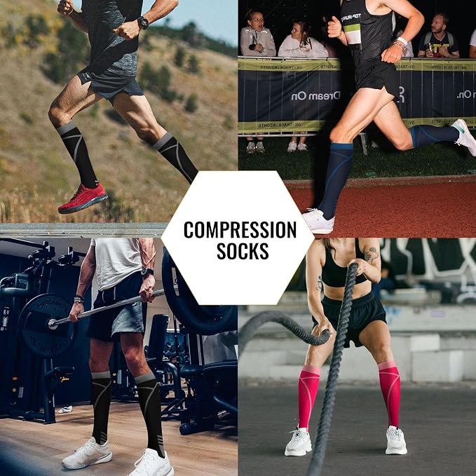 hello momoya Compression Socks for Women Men Circulation Knee High 8 Pairs for Nurses, Running, Travel, Athletic - Image 7