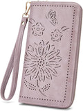 RFID Wallet Women Large Capacity Sunflower Wristlet Wallets for Women Clutch Ladies Cell Phone Purse by HAYRVANE