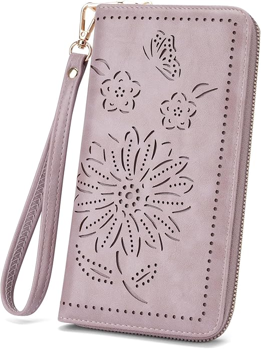 RFID Wallet Women Large Capacity Sunflower Wristlet Wallets for Women Clutch Ladies Cell Phone Purse by HAYRVANE