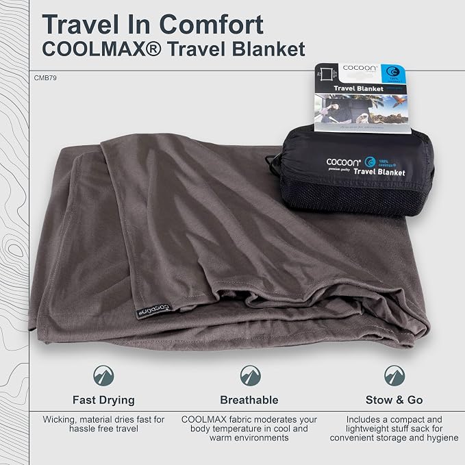 COCOON - Premium - Coolmax - Travel Blanket - Charcoal - Image 4