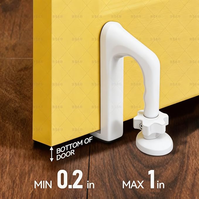 Portable Door Stopper, Aluminum Alloy Anti-Slip Safety Device, Suitable for Personal Protection During Travel or Apartment Living.(White) - Image 3