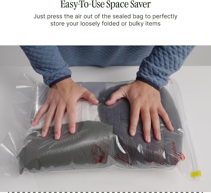Eagle Creek Pack-It Compression Bags for Travel Set, Medium/Large, Clear | Featuring One-Way Pressure Valve and Zip, for Efficient Travel Bag Packing, Water-Resistant - Image 4