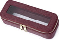 Pinkmik Makeup Brush Case, Burgundy, SLIM | Clear Travel Cosmetic & Toiletry Bag, Small Makeup Bag, Zipper Purse Organizer, Car Essential Bag for Women by Pinkmik