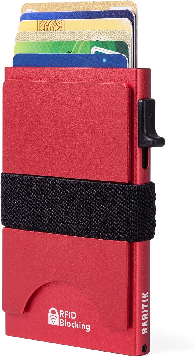 Slim Card Holder Wallet for Men, Minimalist RFID Blocking Pop Up Wallet, Smart Metal Business Card Case Holds 12 Cards, Money Clip, Front Pocket Wallet, Gifts for Men - Image 2