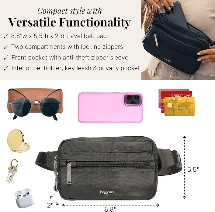 Baggallini Securtex Anti-Theft Belt Bag - Image 4