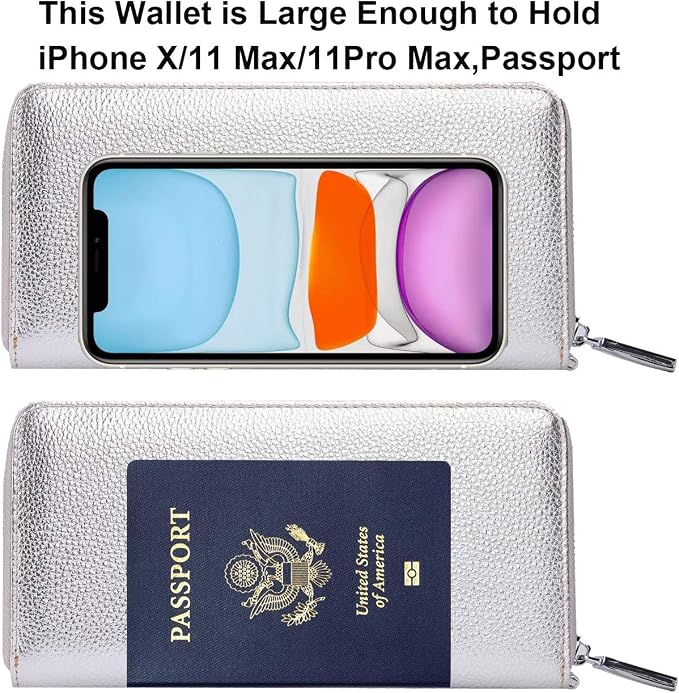 Small Compact Women Wallet RFID Blocking Genuine Leather Bifold Purse with ID Windows - Image 5